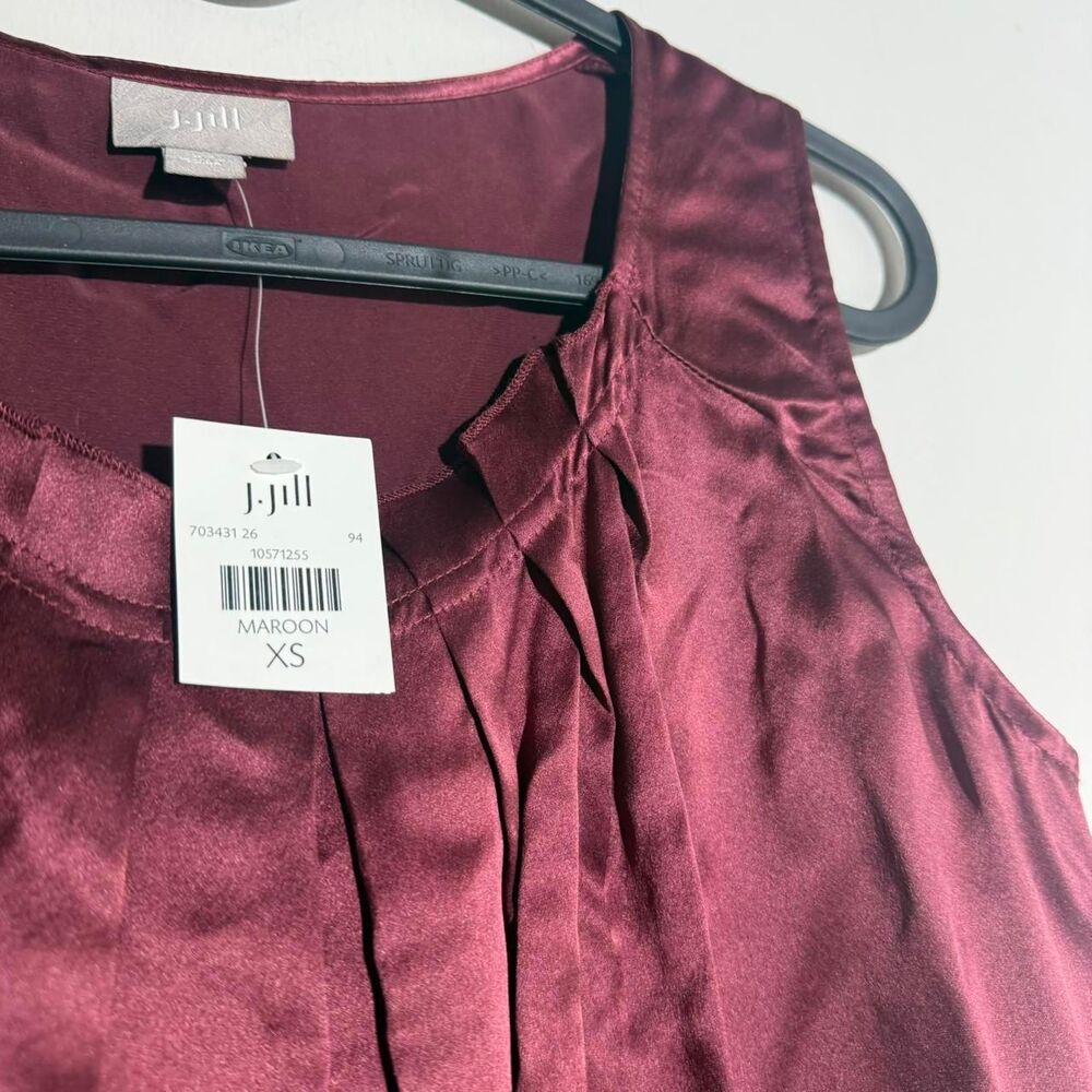 J Jill NWT 100% Silk Oversized Maroon top | Size XS | New with Tags | 100% Silk
